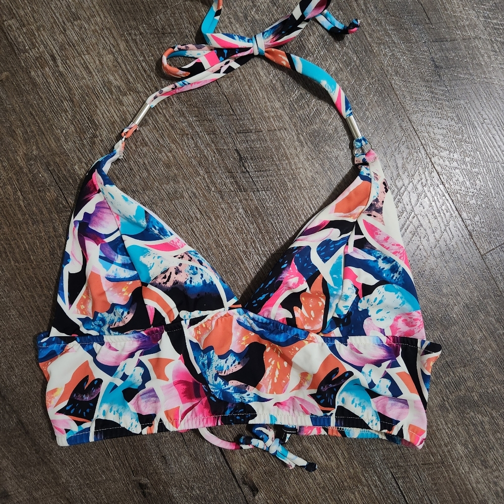 Longline halter swim top